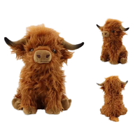 Mainan boneka sapi Highland lembut terlaris mainan kain katun hewan simulasi boneka mewah hadiah pesta untuk anak-anak laki-laki dan perempuan