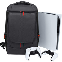 Sac à dos console personnalisé en polyester léger, résistant à l'eau et durable pour PS5 – Grande capacité, étui de voyage avec fermeture éclair pour console Sony