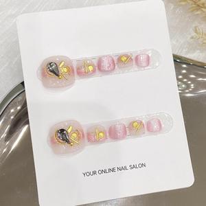 Low-price Wholesale, Rose Cherry <strong>Wine</strong> - Deep Red, Dazzling Sparkles, High-end Texture, Pure Handmade Wearable Press on Toe <strong>Nails</strong> - Product Image 4
