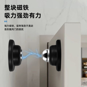 <b>Plastic</b> Steel Door Catcher <b>Floor</b> Mount Magnetic Silent Door Stopper Anti Collision Wall <b>Protector</b> Minimalist Design - Product Image 3