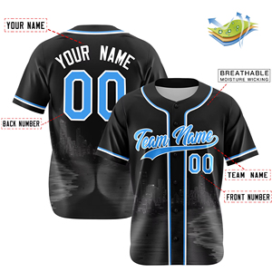 Ademende Plus Size Bedrukte Gepersonaliseerde Custom Logo Honkbal Shirt Op Maat Urban Style Heren Jeugd Honkbal Jersey - Product Image 3