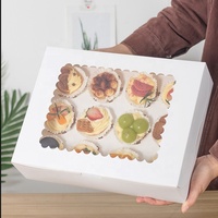 Boîte d'emballage de haute qualité pour biscuits, gâteaux et pâtisseries, en papier kraft avec couvercle transparent, boîte alimentaire pour biscuits