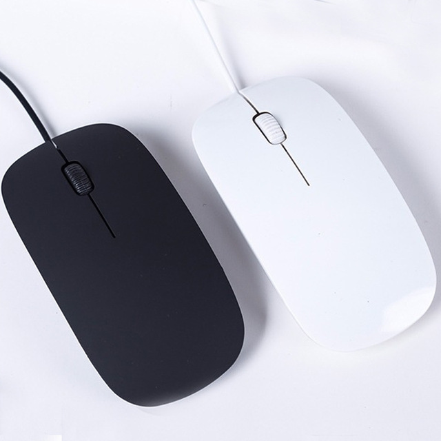 Ultra Slim  3D 1200dpi Wired Optical Mouse High Quality Glowing Mice USB for PC Laptop Office Photoelectric Wired Mouse