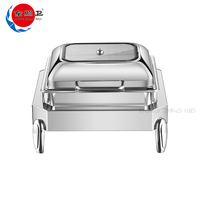 Plat de service de luxe pour buffet, chauffe-plat en acier inoxydable et verre, 6L/9L, chauffage électrique ou à combustible, idéal pour la restauration, fabrication OEM
