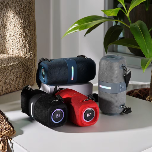 T&G TG669 Portable Bluetooth Speakers 30W Wireless Sports Subwoofer LED Waterproof Audio  TF Card Shoulder Strap Speaker
