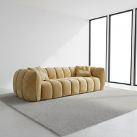 Set Sofa Chenille Minimalis Modern Tanpa Bingkai Warna Labu, Spons Kompresi Kepadatan Tinggi Sommibon Langsung dari Pabrik