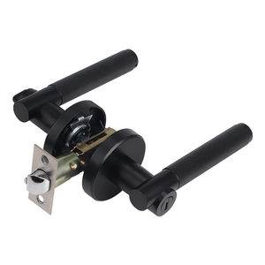 现代公寓隐私门把手锁套装黑金不锈钢时尚木门6588把手 - Product Image 1