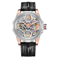 HANBORO Vente en gros 5 quantités montre mécanique de luxe rétro trèfle hommes série trèfle boîtier en acier inoxydable largeur pointeur