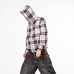 Sweat à capuche zippé à carreaux pour femme, décontracté, avec cordon de serrage et poches - Product Image 4