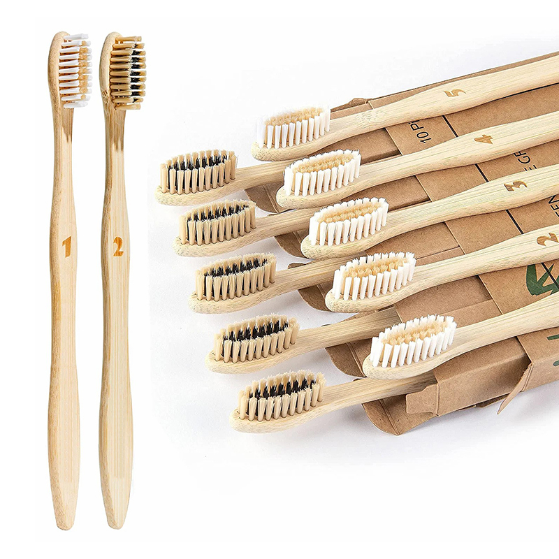 Custom logo Toothbrush Bamboo Eco friendly