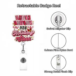 Bobine d'insigne de Noël du Père Noël drôle rétractable cadeaux d'infirmière mignonne vacances <span class=keywords><strong>porte</strong></span>-<span class=keywords><strong>badge</strong></span> d'identification de Noël avec pince crocodile - Product Image 2