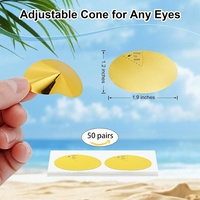 Protection des yeux pour lit de bronzage - Autocollants pour les yeux pour la protection UVA/UVB - Transparent, sans sangle - Doré