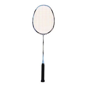 Raket badminton serat karbon, pabrik desain profesional sangat ringan untuk luar ruangan