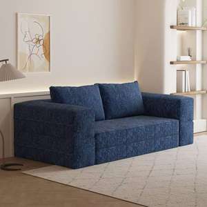 Sofá Modular de Dos Plazas de Chenilla Usado, Sofá Cama Reclinable Doble Plegable Vintage para Sala de Estar o Apartamento Pequeño, con Compresión al Vacío - Product Image 3