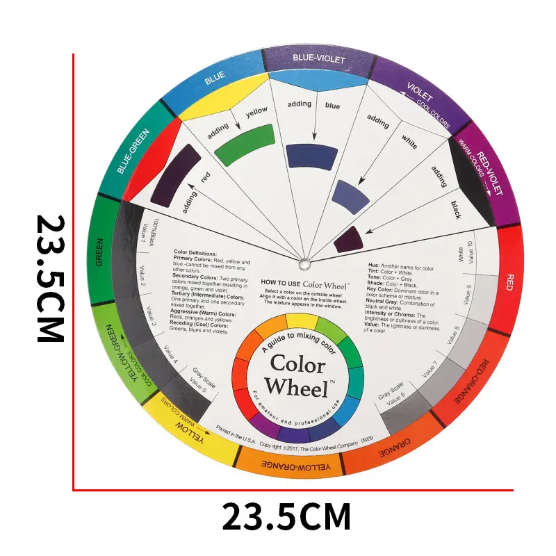 Профессиональная бумажная карточка с цветными колесами, чернила для тату и боди-арта, большое художественное колесо для перманентного макияжа, смешивание цветов