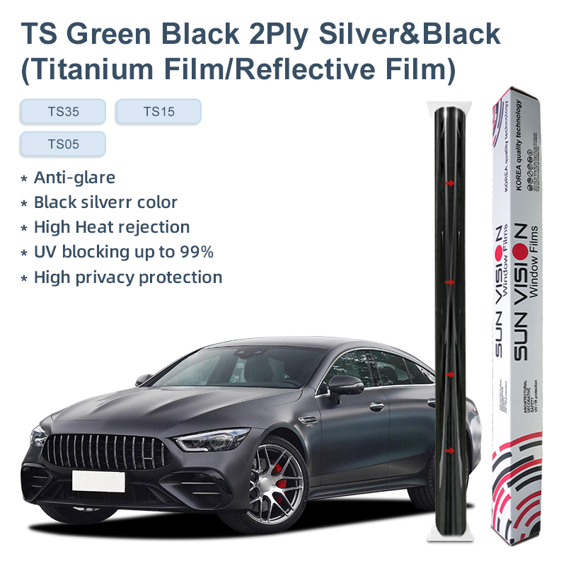 TS Vert Noir 2Ply Argent&amp;Noir (Film Titane/Film Réfléchissant)