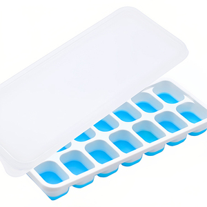<strong>Wholesale</strong> Food Grade Reusable Ice <strong>Molds</strong> With Removable Lid Self Made Silicone Pp Ice Cube Tray - Product Image 1