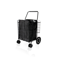Chariot à main pliable industriel en acier léger de 100 kg avec sac de transport amovible, chariot utilitaire, chariot de courses pliable