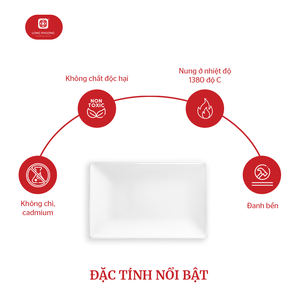 Assiettes à dîner rectangulaires en céramique OEM vaisselle de service blanche pour restaurant hôtel - Product Image 4