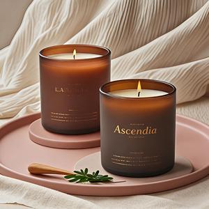 Ascendia Scented <b>Candle</b> Soy Wax Glass Jar Minimalist Design Floral Plant Fragrance Home Decor Aromatherapy Holiday <b>Easter</b> - Product Image 3