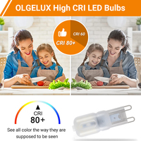 Ampoule LED G9 120 Volt T4 Bi-Pin Base Blanc Chaud Ampoule LED Miniature pour Lustres Pendentifs Armoires Luminaires