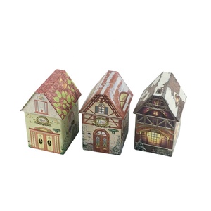 Christmas House Tin Box House Shape Sweets Tin Box