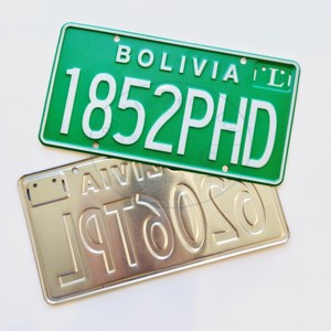 Placa de Matrícula de Seguridad con Marca de Agua Anti-falsificación, Estándar de México, Sudamérica, <span class=keywords><strong>Bolivia</strong></span>, Fabricada en Aluminio Repujado - Product Image 4