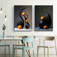 3 pcs/set Posters imprimés sur toile abstraite Sculpture tridimensionnelle Céramique Art mural Poster Abstraits modernes Peintures murales