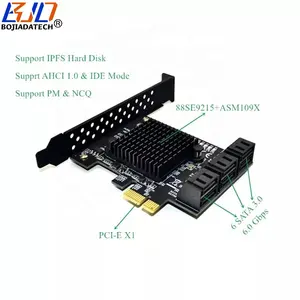 SATA3 PCI-E kartu pengontrol 6Gbps 6 SATA 3.0 7PIN PCI Express 1X kartu Riser ekspansi 88SE9215 untuk IPFS Hard Disk Drive HDD