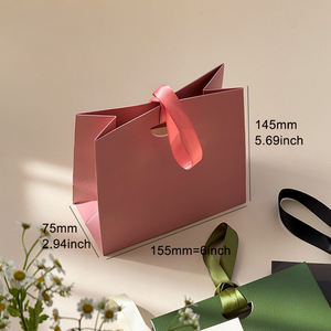 Sacs cadeaux verts en gros, papier texturé, prêt à expédier, sacs en papier créatifs et bon marché pour l'emballage de bijoux, anneaux de pierres précieuses - Product Image 5