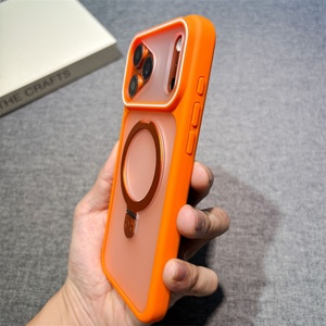 Sturdy Tpu Bumper Matte Magnetic Holder PC Mobile Phone Case for iPhone 17 Air 16 15 14 Pro Max <b>Stand</b> Bracket Cases Back Cover - Product Image 6