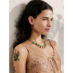 JINYOU 2305 Joyería Exquisita Hecha a Mano, Joyería de Alta Calidad en Tendencia, Collar con Colgante de Concha de Caracol y Piedra Natural Verde - Product Image 5