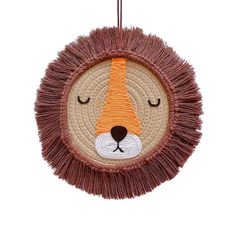 Nordic Birthday Party Decorations Tiger Panda Woven Bedroom Kids Room Wall Decor Hanging