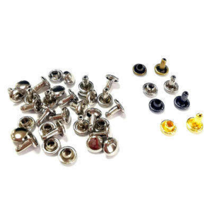 Remache de acero inoxidable al por mayor, pin metálico clásico de moda personalizado, duradero, de alta calidad, para manualidades en cuero, con paquete para bolso. - Product Image 1