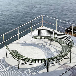 ม้านั่งไม้ไผ่กลางแจ้งสไตล์ร่วมสมัยและเก้าอี้พักผ่อนพร้อมเบาะกันน้ำสำหรับห้องนั่งเล่นและร้านกาแฟในสวนสาธารณะ - Product Image 5