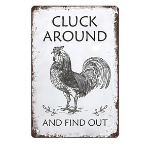 Divertenti Regali a Tema Pollo, Poster Decorativo in Latta 'Cluck Find' per Casa, Fattoria, Cucina, Giardino, 7.87x11.8 Pollici, Uso Interno/Esterno - Product Image 5