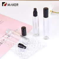 Flacon pulvérisateur de parfum en verre vide de haute qualité, épais, 10 ml, 15 ml, portable, rond, carré, de poche, avec bouchon à vis