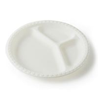 Assiettes rectangulaires blanches biodégradables et réutilisables en amidon de maïs, 9-10 pouces, pour le camping et les voyages