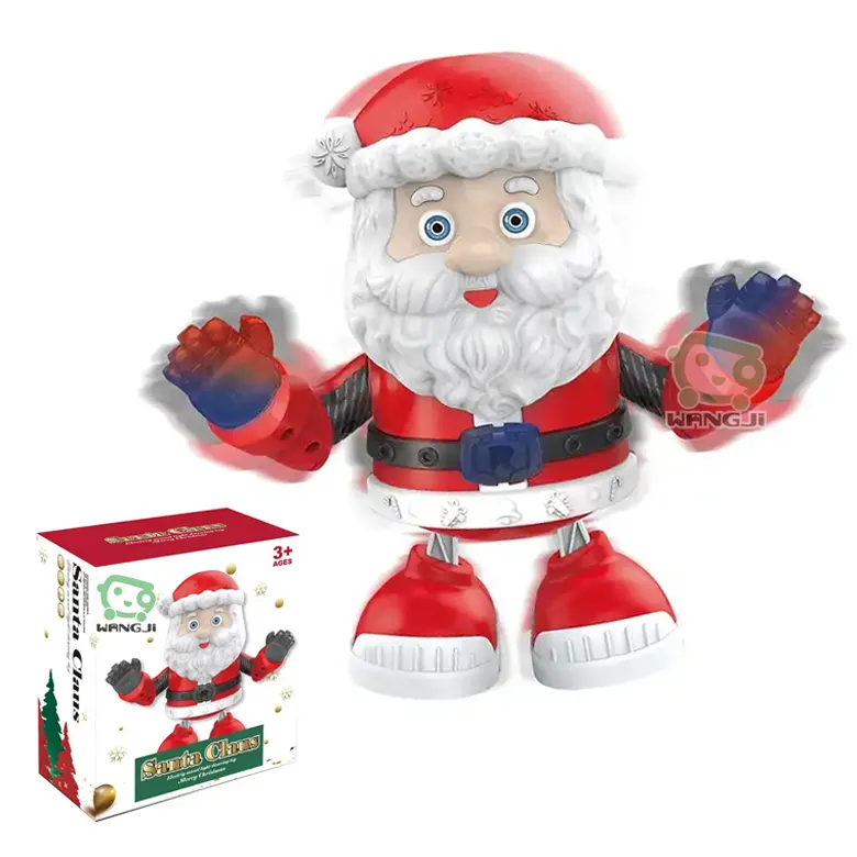 Hot Selling Children Gifts Design Cute Plastic Electric Dancing Musical Christmas Santa Claus Robot
