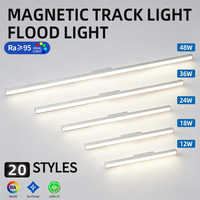 Projecteurs LED blancs RA95 DC48V ultra-minces, pliables, à rail magnétique, construction en aluminium, design moderne, technologie COB