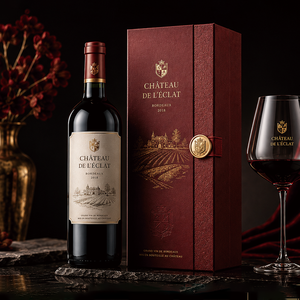 Boîte cadeau de luxe personnalisée pour vin avec fermeture magnétique, emballage rigide haut de gamme pour vin rouge et spiritueux - Product Image 2