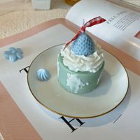 Bougie parfumée à l'arôme de fraise, en cire de soja mélangée, faite à la main, en forme de fruit artificiel, mignonne, décoration pour la maison