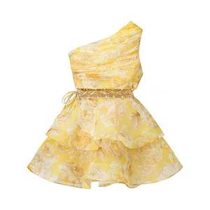 Vestido de Fiesta King Mcgreen Star, Estilo Francés, Fresco y Dulce, Estampado Floral, Hombros Descubiertos, Cuello Halter, Estilo Pastel - Product Image 3