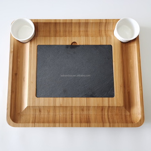 Plateau <span class=keywords><strong>de</strong></span> service <span class=keywords><strong>de</strong></span> couverts <span class=keywords><strong>de</strong></span> planche à fromage en bambou en bois, plateau <span class=keywords><strong>de</strong></span> charcuterie d'assiette à fromage avec ensemble d'ustensiles et couteaux - Product Image 2