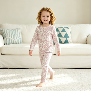 Ensemble de pyjama imprimé pour fille, viscose bambou, manches longues, vêtements de nuit, OEM, pyjamas pour tout-petits, fournisseur en gros - Product Image 2