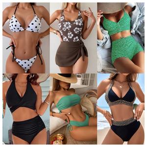 Zhang Bikini Set baju renang wanita motif bunga pakaian renang segitiga Thong baju renang Label pribadi baru untuk wanita grosir Bikini - Product Image 6