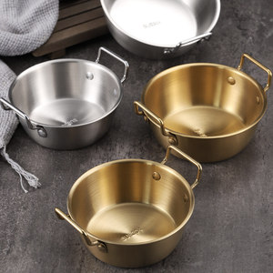 Stainless Steel Bowl 304 Gold Double Handle <b>Dishwasher</b> Safe Party Serving Bowl - Product Image 1