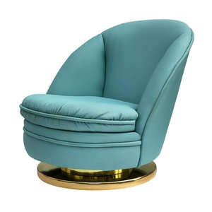 Modernes Mid-Century Wohnzimmer Scalloped Slipper Lounge Chair Drehbare Akzents tühle Messing Farbe Fuß Cafe Stuhl für Pooja Zimmer - Product Image 6