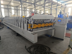 Double Layer <strong>Roofing</strong> Sheet <strong>Machine</strong> TR6 TR8 Trapezoidal Tile <strong>Making</strong> <strong>Machine</strong> with Gear &amp; Bearing 7.5KW Motor 380V - Product Image 2