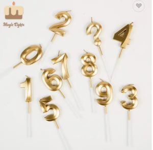 Caja de Cera de Parafina con Diseño 3D Elegante, Dorada y Plateada Brillante, con Números del 0 al 9, para Decoración de Pasteles de Cumpleaños, Graduación y Pascua - Product Image 3